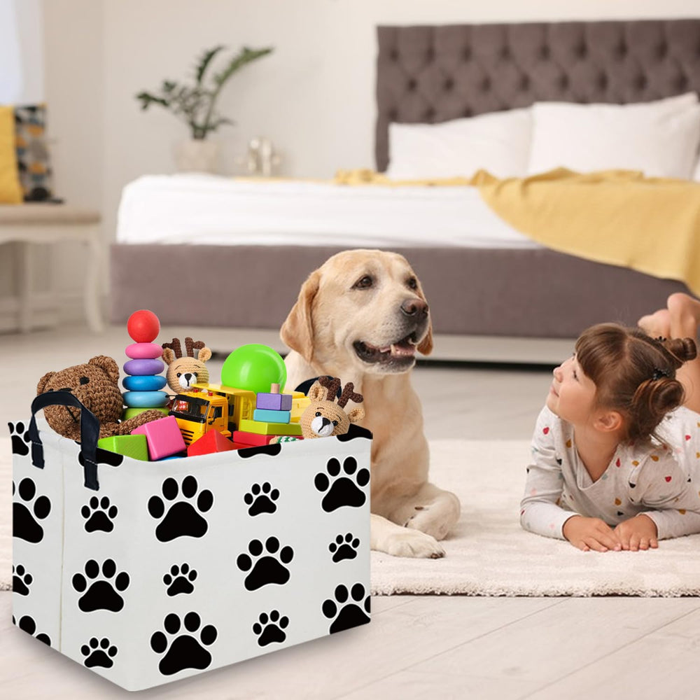 FXOCSHE pet decor dog paw basket adds charm while organizing pet items.
