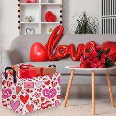 FXOCSHE pink gift baskets with handle portable organizer for closets and toy rooms.