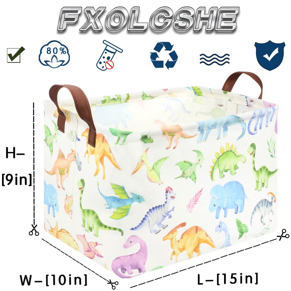 FXOCSHE Rectangle Dinosaur Basket in nursery decor, blending playfulness with organization
