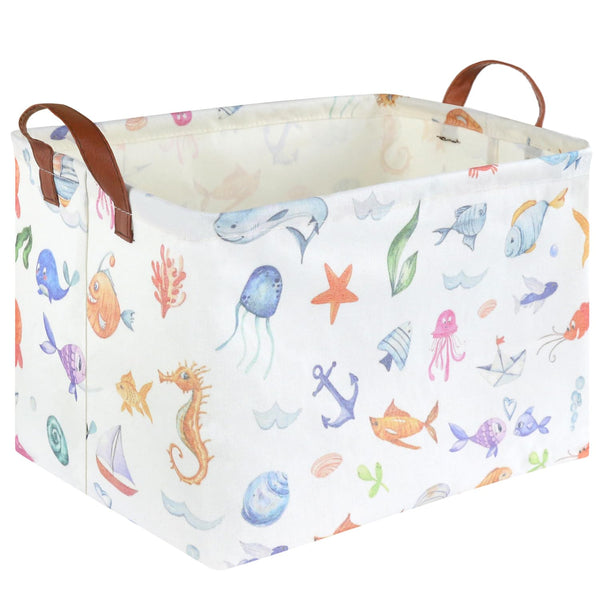 FXOCSHE Rectangle Fish Basket front view for roomy toy storage.