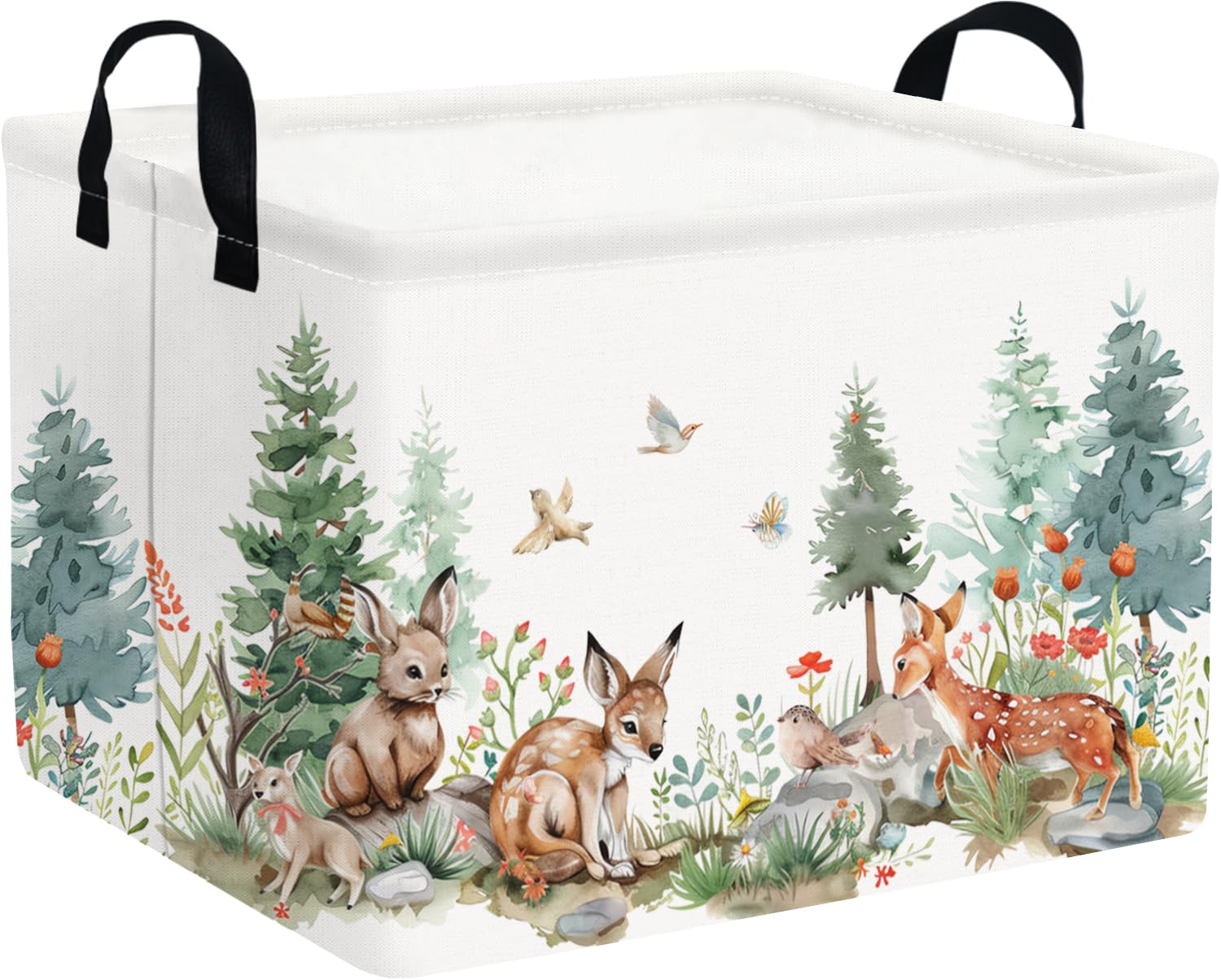 FXOCSHE rectangular baby storage basket keeps nursery toys neatly accessible.