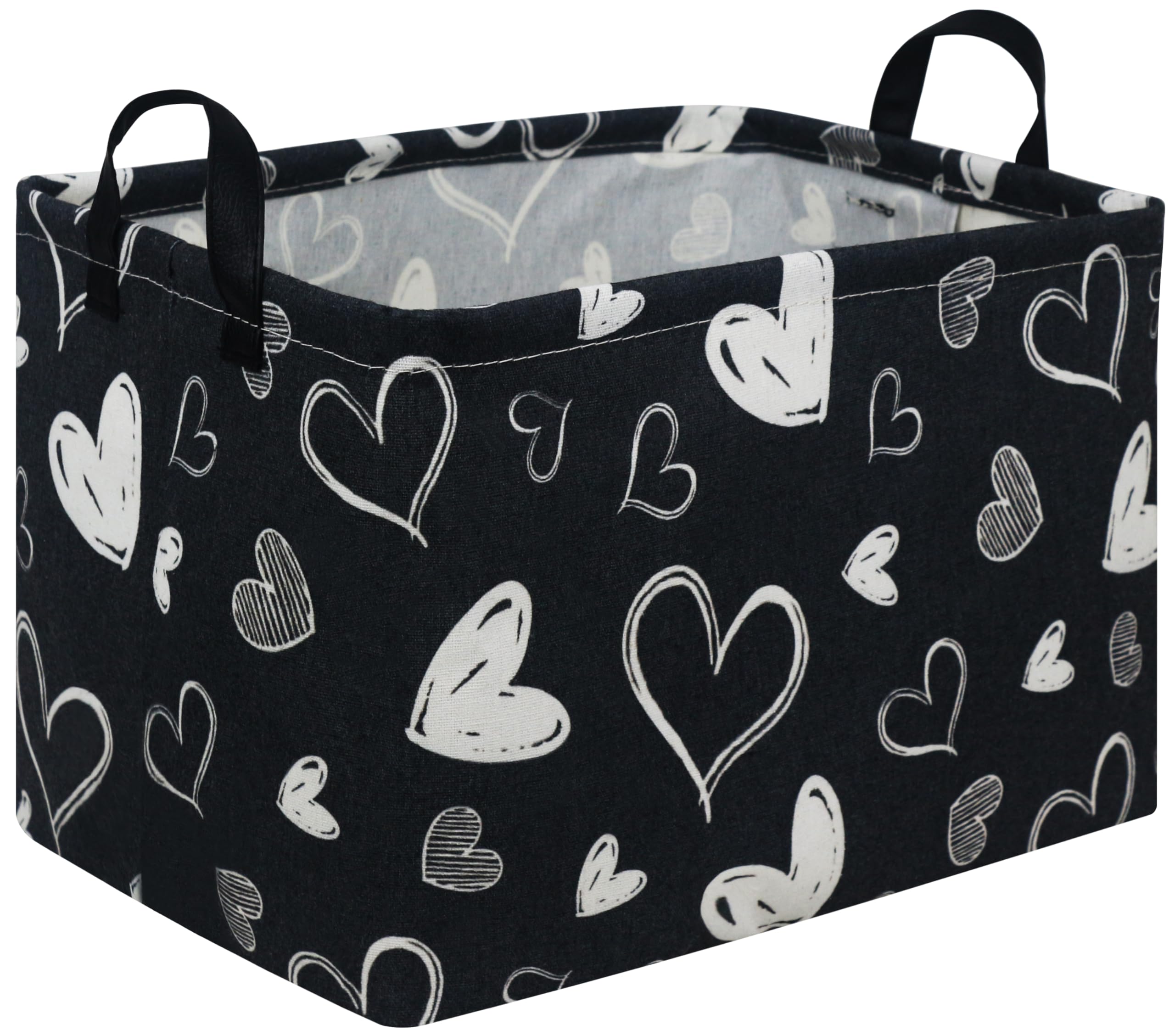 FXOCSHE rectangular black gift basket front view, ideal for organized storage in any room