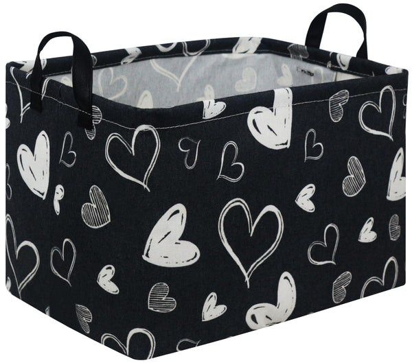 FXOCSHE rectangular black gift basket front view, ideal for organized storage in any room