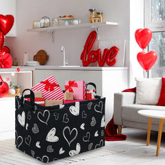 FXOCSHE rectangular black gift basket in nursery use, perfect for clothes or blankets