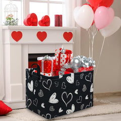 FXOCSHE rectangular black gift basket side handle, easy to carry for quick room tidy-ups