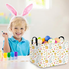 FXOCSHE rectangular Easter basket folded-storage emphasizes space-saving design when not in use.