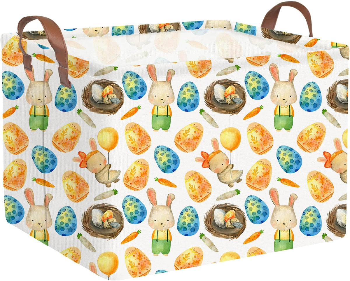 FXOCSHE rectangular Easter basket offers durable storage for toys and decor.