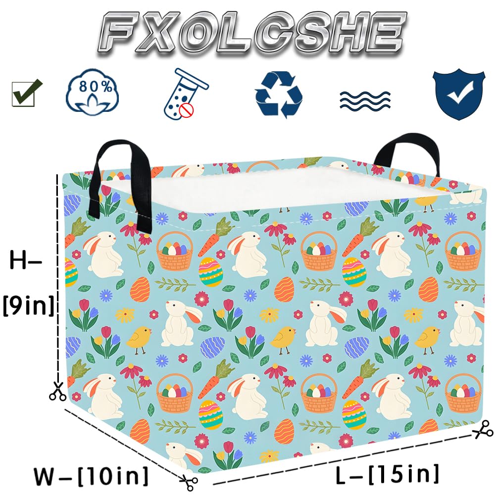 FXOCSHE Rectangular Easter Bunny Basket adds playful decor to any room