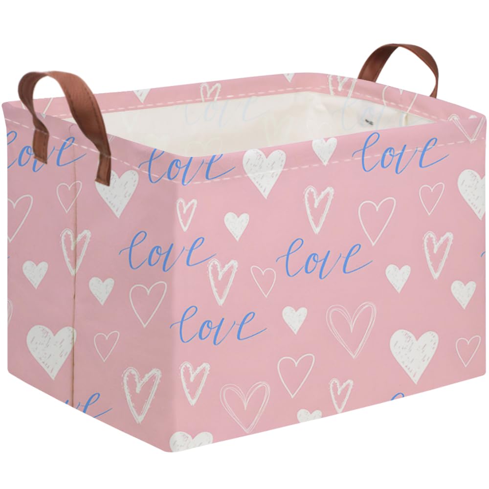 FXOCSHE pink rectangular gift basket with a closed lid for stylish home storage.