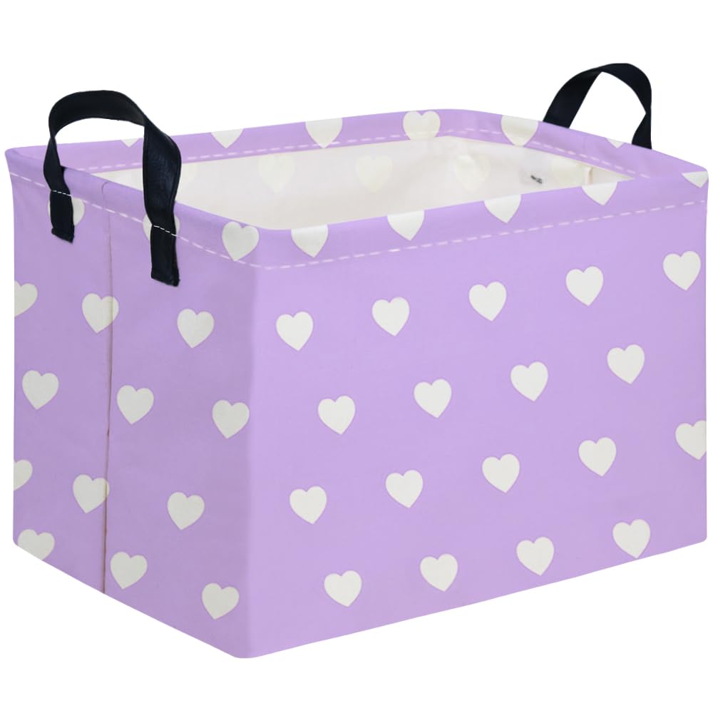 FXOCSHE rectangular purple heart basket for stylish storage in any room.