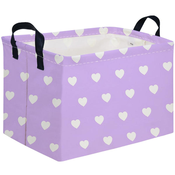 FXOCSHE rectangular purple heart basket for stylish storage in any room.