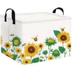 FXOCSHE rectangular sunflower basket open for easy storage and quick access.