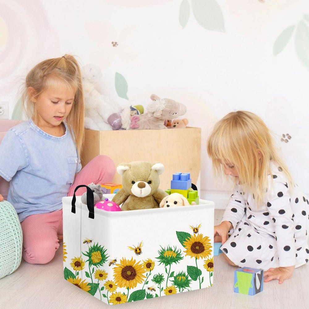 FXOCSHE rectangular sunflower basket interior waterproof lining protects contents.