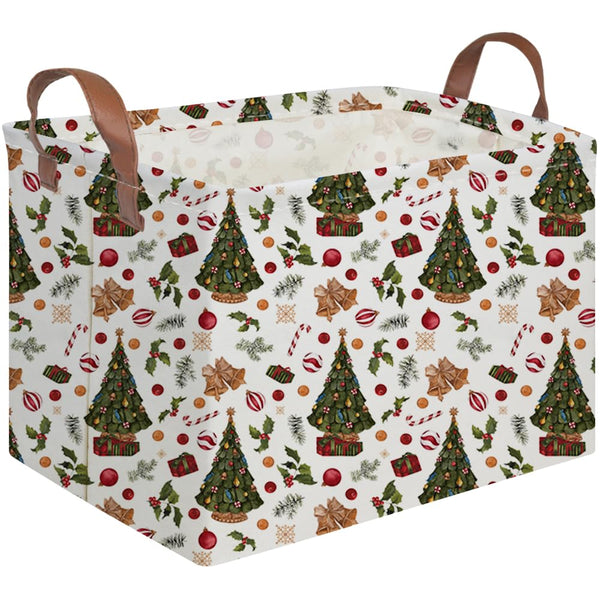 FXOCSHE rectangular tree basket with open-front design for easy seasonal storage.