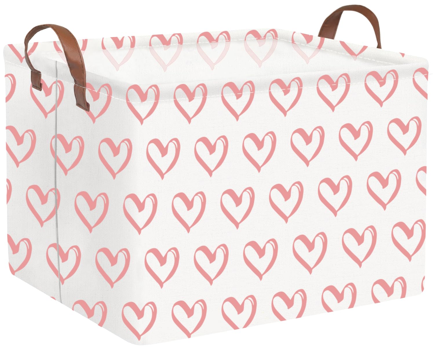 FXOCSHE rectangular Valentines basket in pink with heart design for gifting