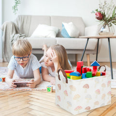 FXOCSHE toy storage bin with handles makes cleanup quick.