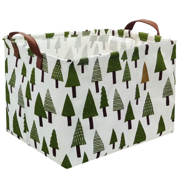 FXOCSHE tree basket in green serves as a roomy 15L laundry and toy hamper.