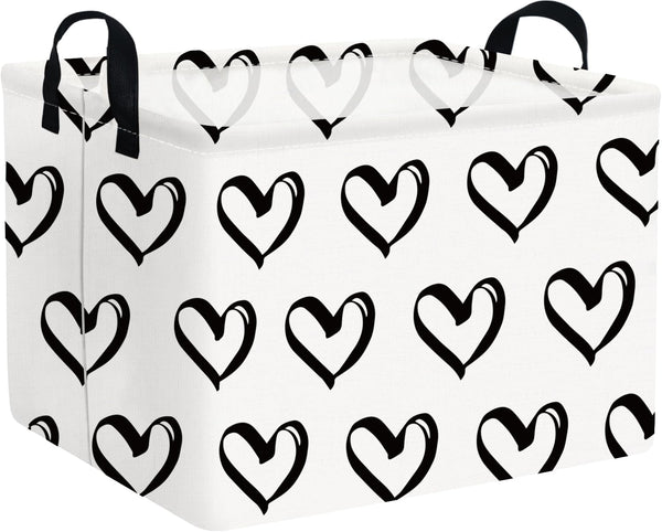 FXOCSHE Valentines Day basket with handle, ideal for organized toy storage.