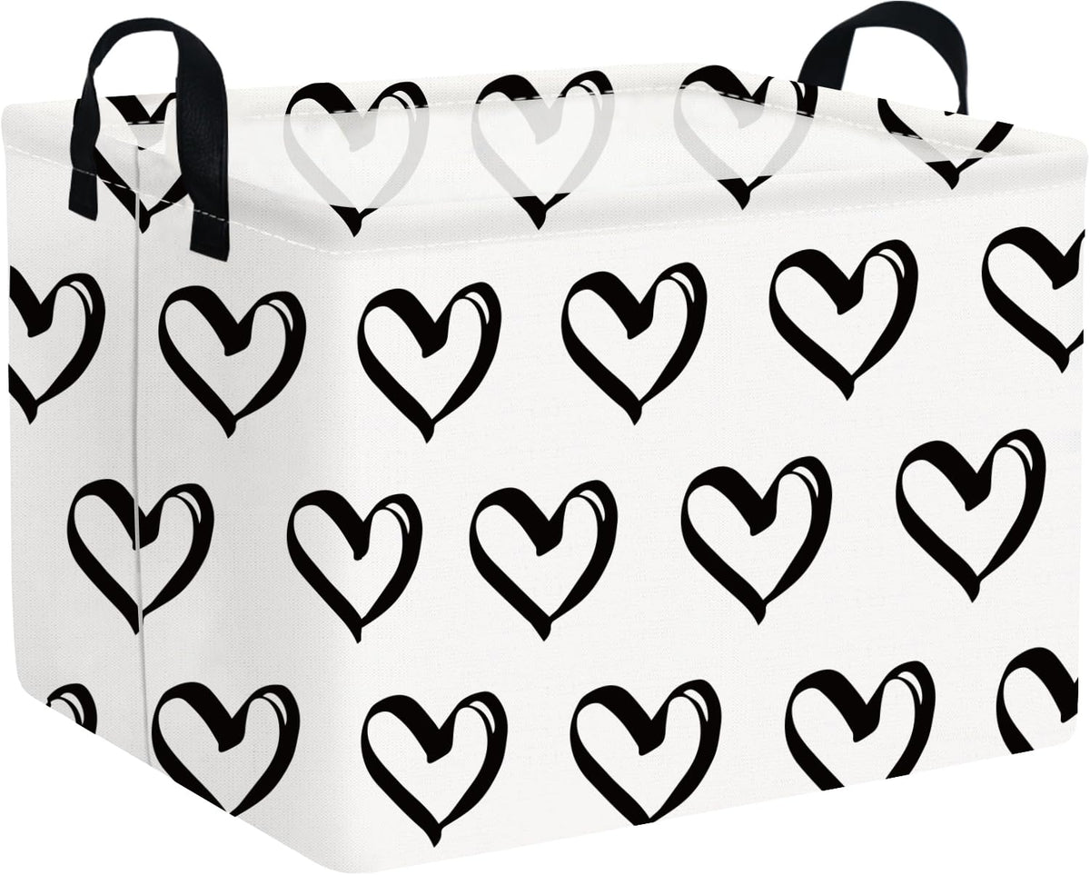FXOCSHE Valentines Day basket with handle, ideal for organized toy storage.