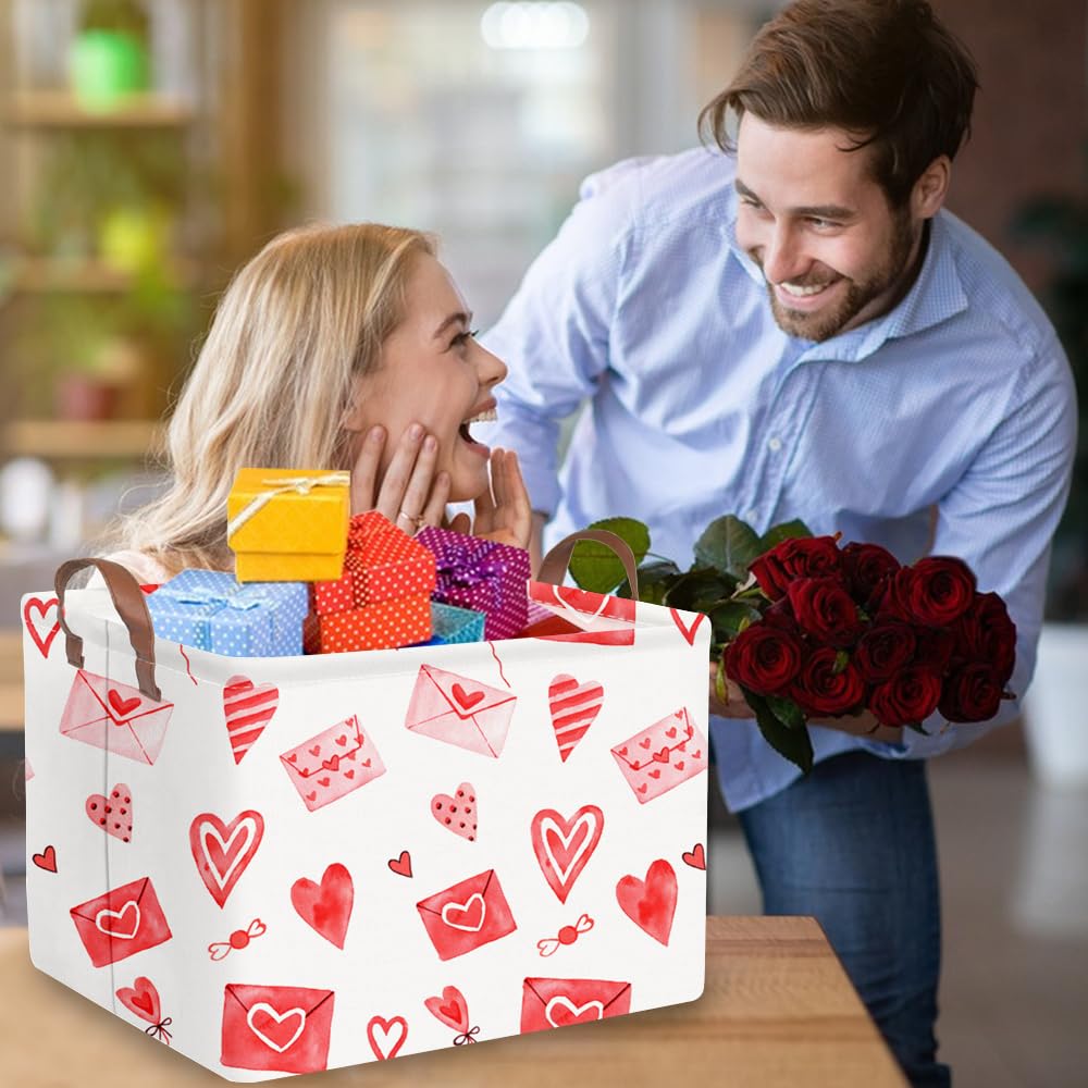 FXOCSHE Valentines laundry hamper with waterproof inner coating.