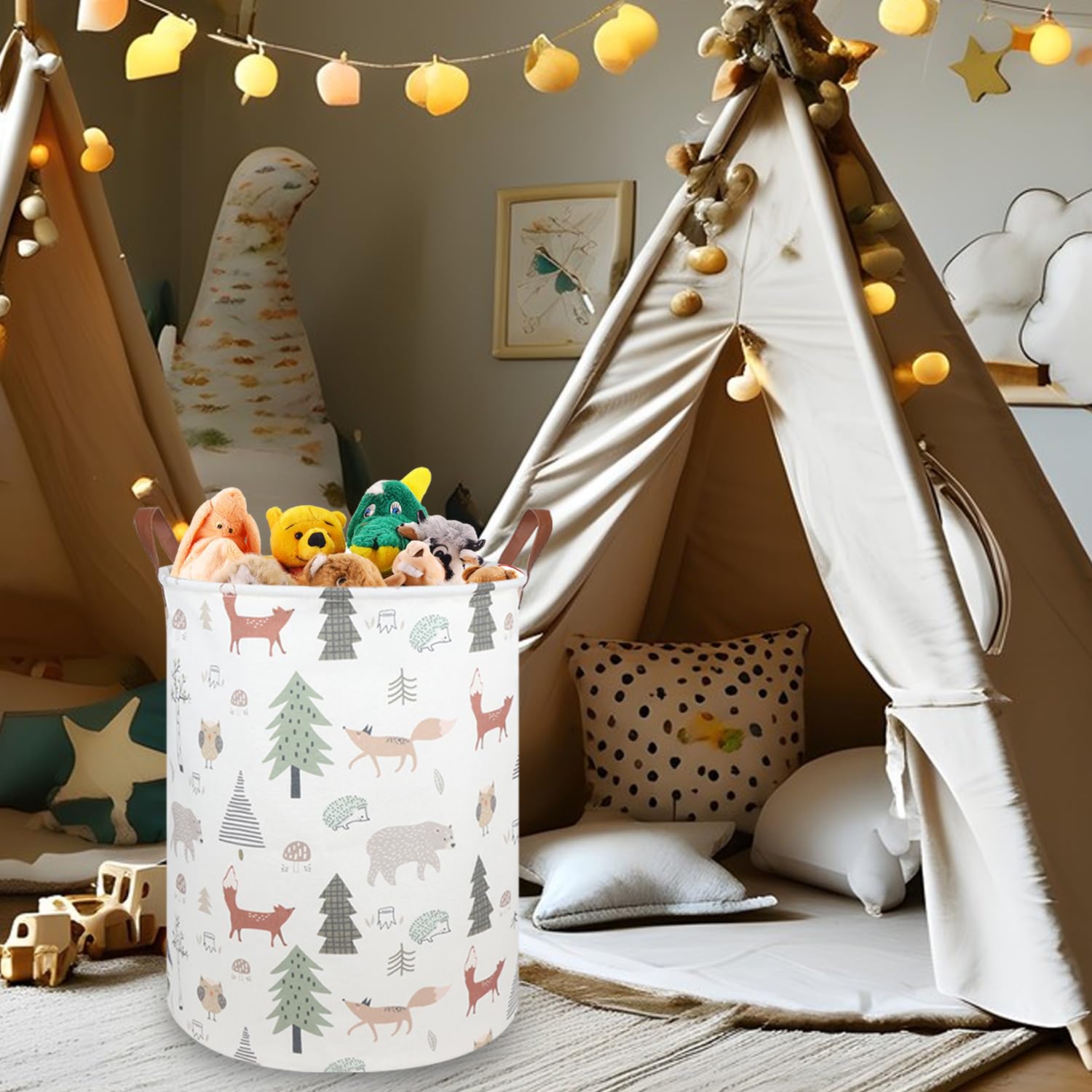 FXOCSHE Woodland animals pattern adds playful storage for toys and clothes