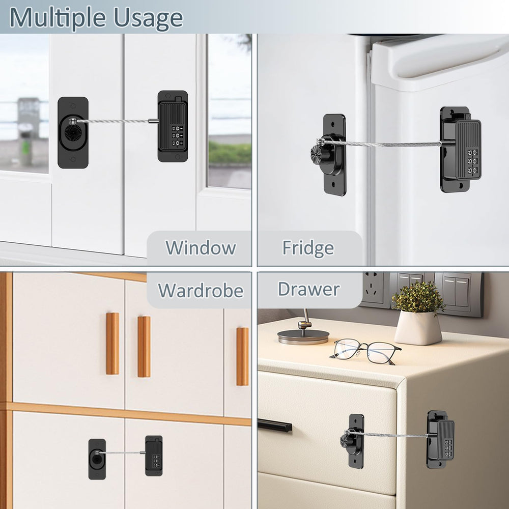FYD Packaging includes fridge lock, adhesive, and reset key.