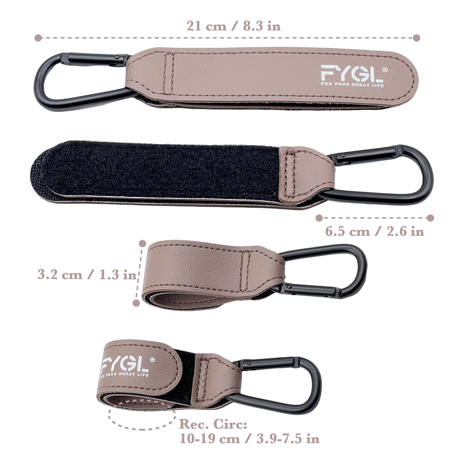 FYGL travel-friendly stroller hooks help you stay organized while traveling.