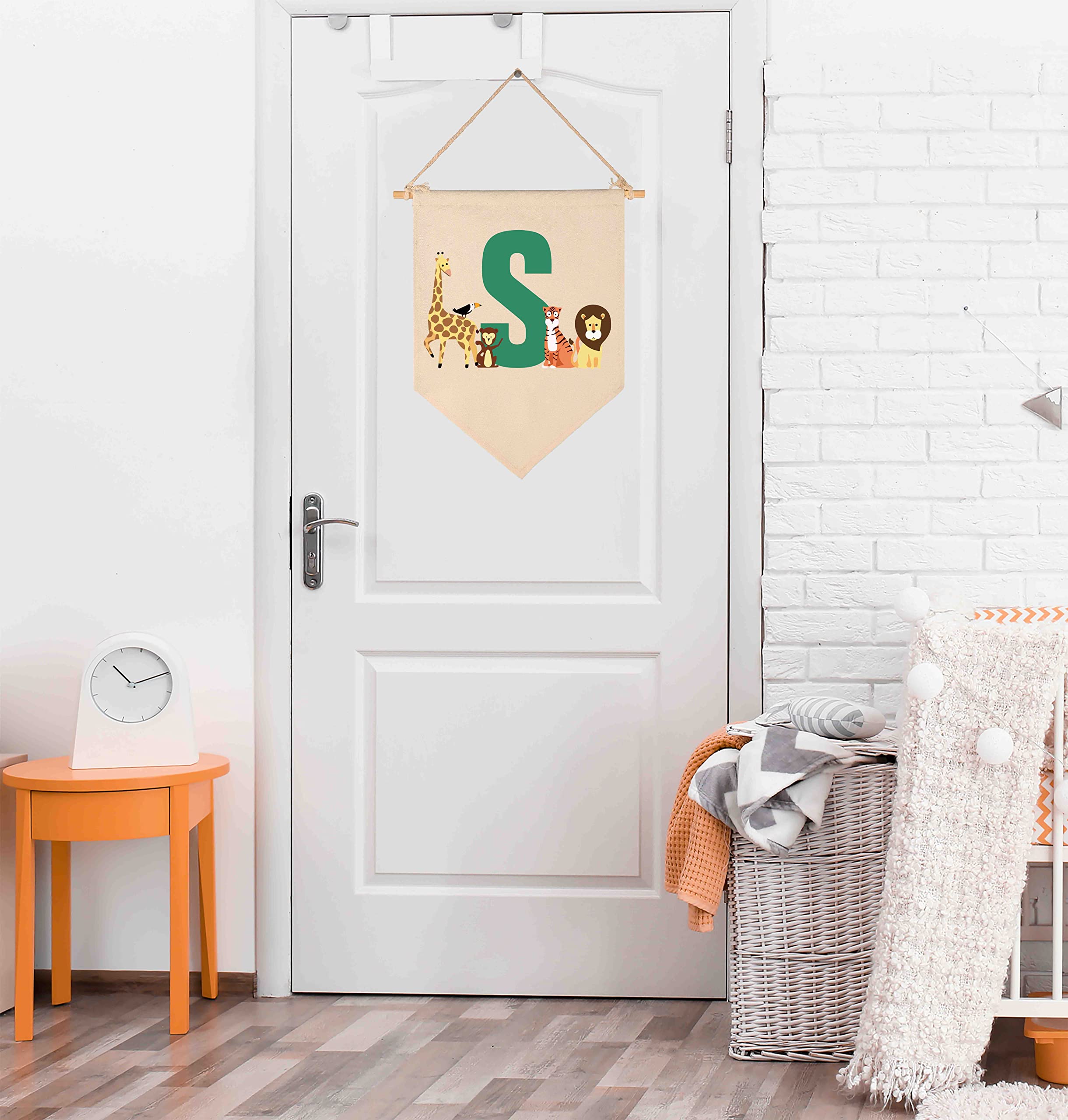 FYSIA front door flag in woodland tones creates friendly curb appeal.