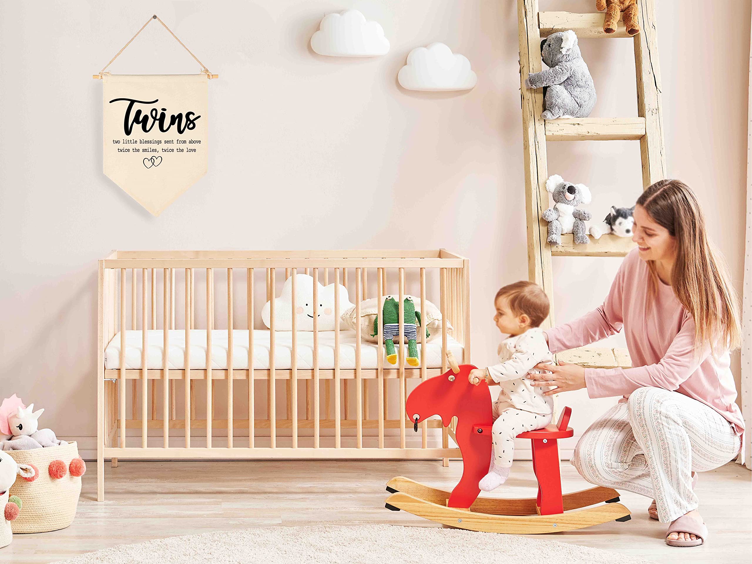 FYSIA Twin Room Sign beige canvas wall art for living spaces