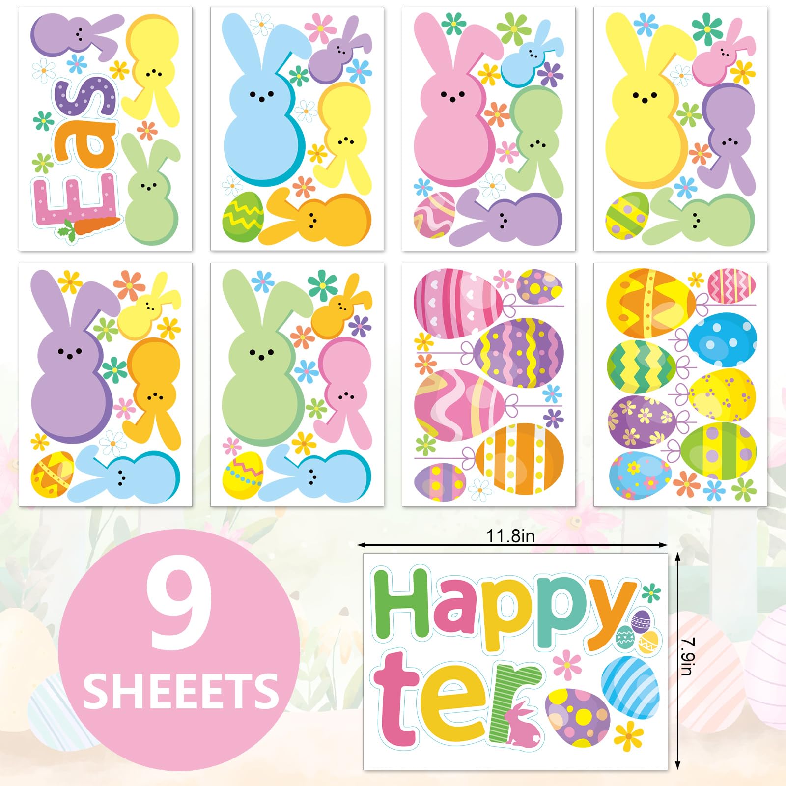 FYSUIMU Easter bunny wall decals brighten nurseries and playrooms.
