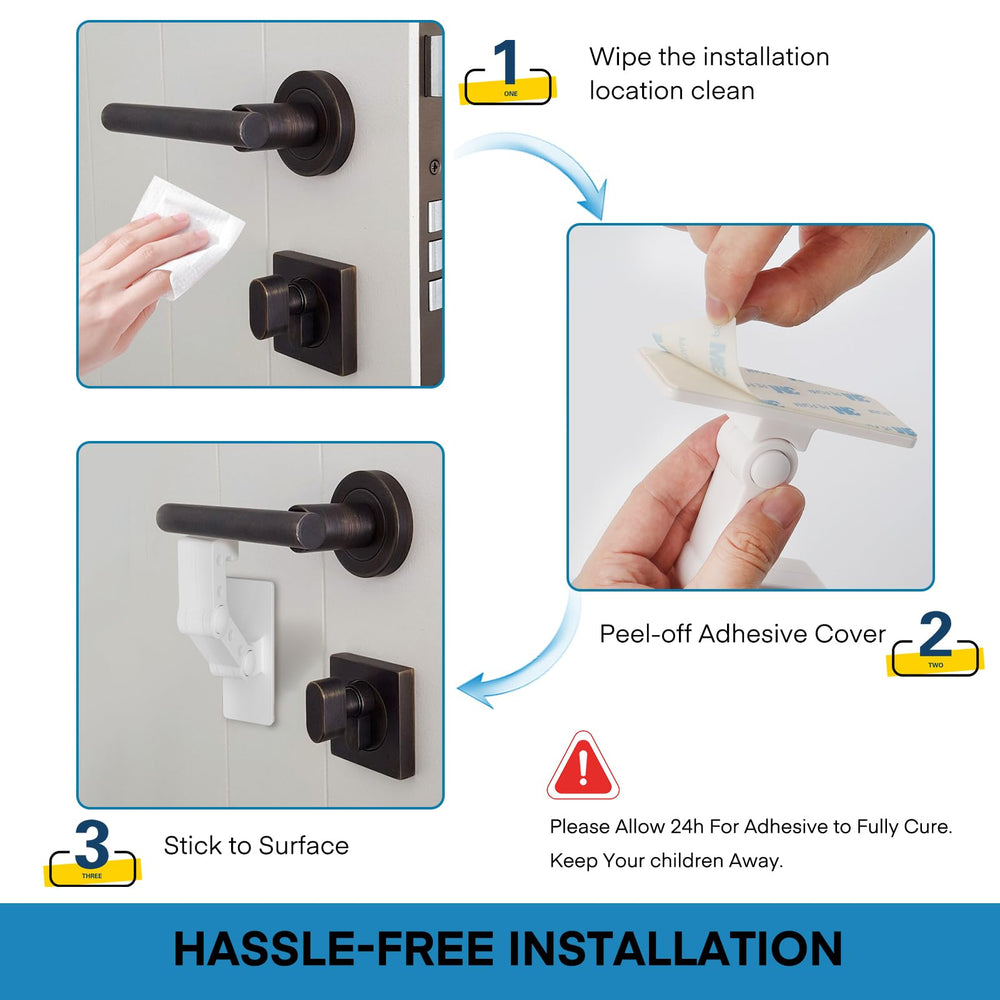 FYY adjustable door lever lock demonstrating multi-section fit for various door styles