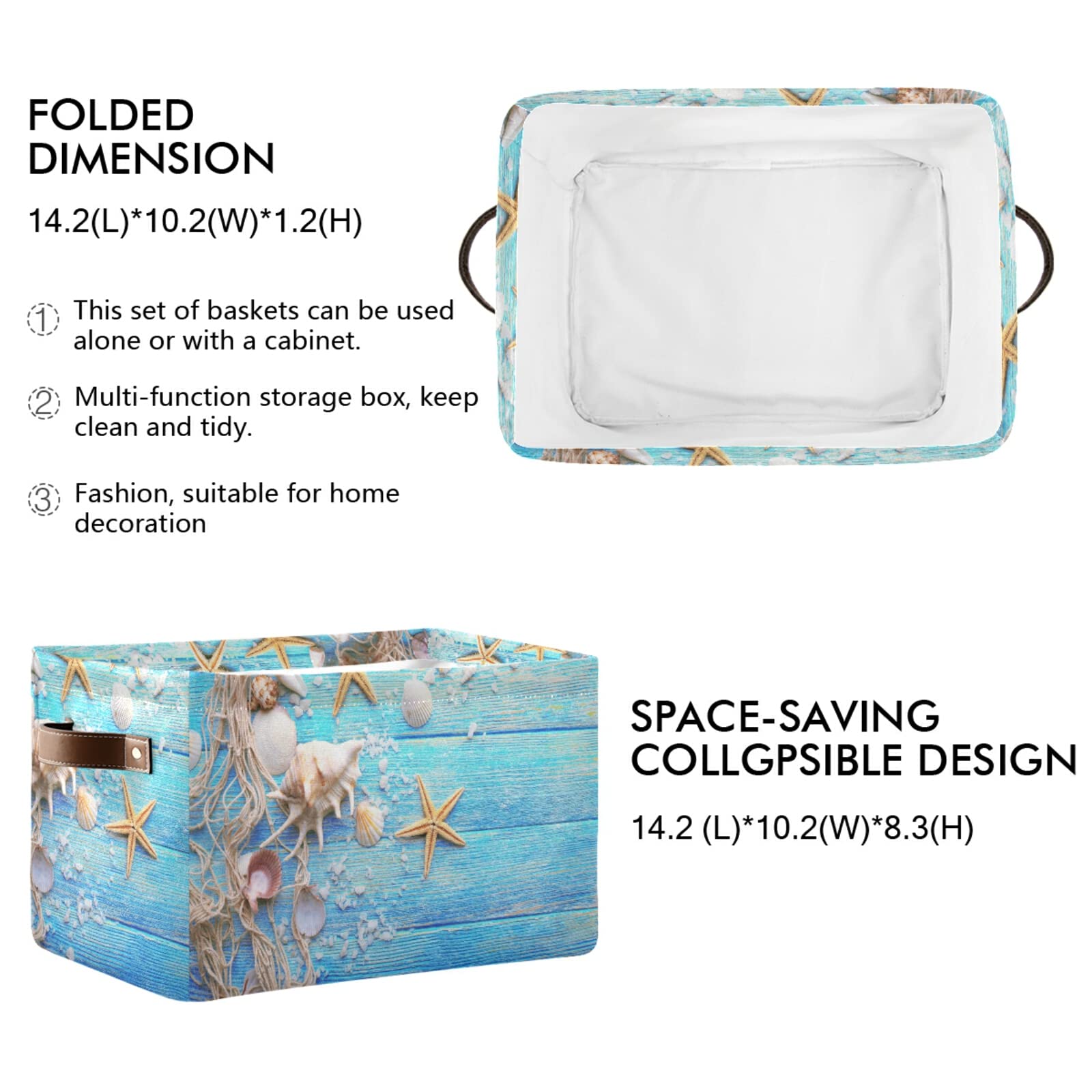 FZDXZJJ starfish storage basket on a shelf keeps clutter under control.