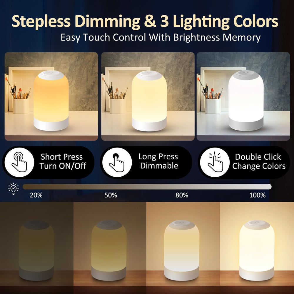 G Keni bedside night light dimmable brightness for cozy evenings