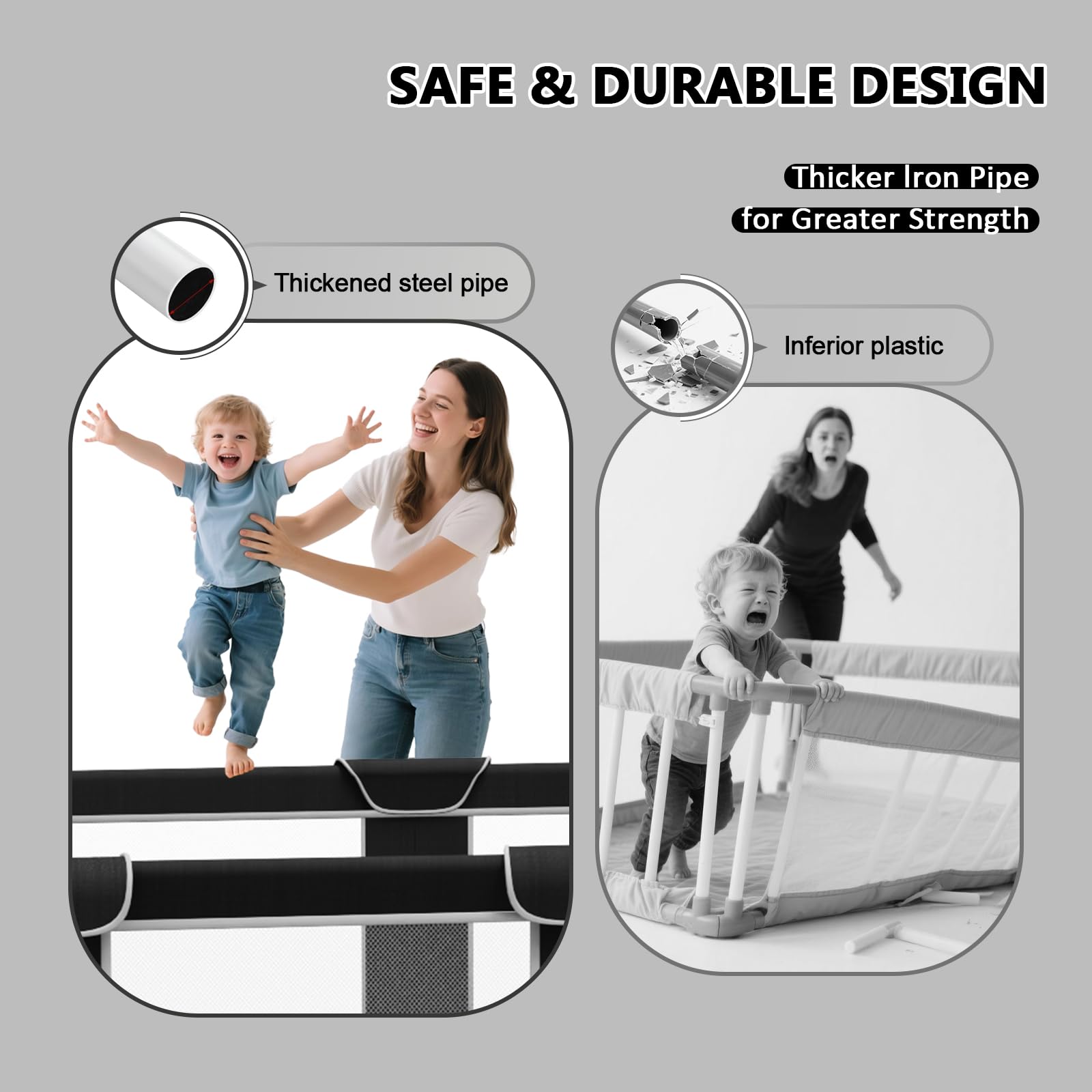 G TALECO GEAR playpen external zip closure helps prevent climbing escapes.