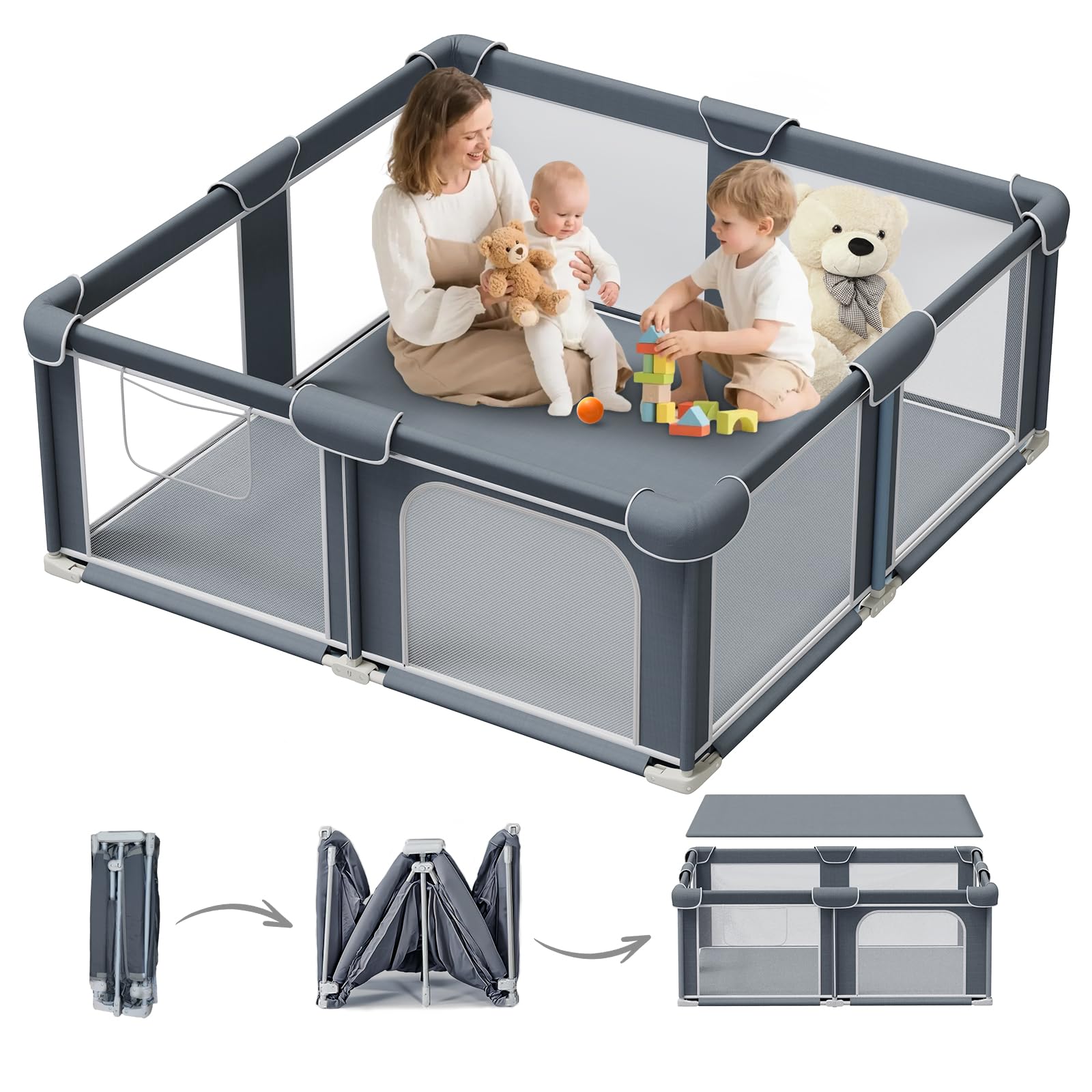 G TALECO GEAR foldable playpen setup for quick indoor use and easy transport.