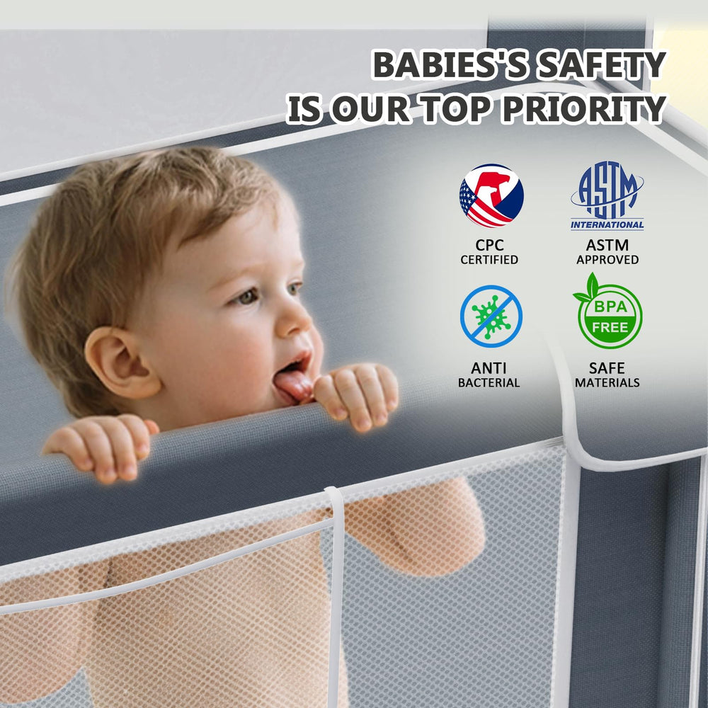 G TALECO GEAR playpen mesh walls provide 360-degree visibility and airflow