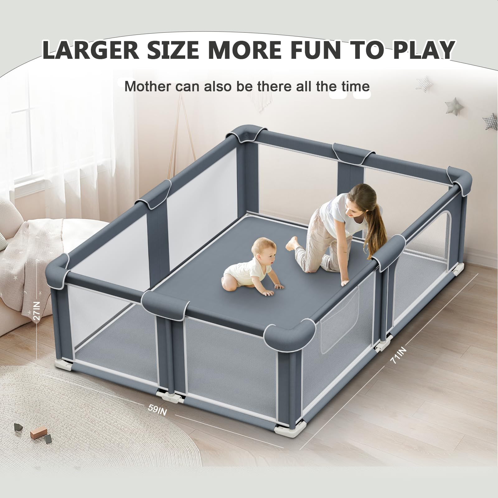 G TALECO GEAR spacious 71x59 inch play area supports exploration