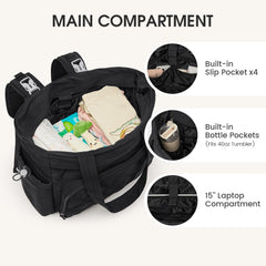 G4Free diaper bag hidden backpack straps stored away for versatile carry