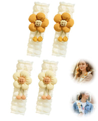 Gaahkai pink crochet flower seatbelt cover close-up cushions comfort and style.