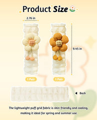 Gaahkai pink crochet flower seatbelt cover on seatbelt eases wear and friction.