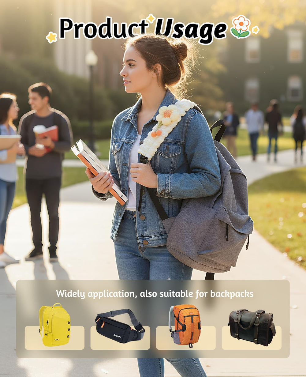 Gaahkai pink seatbelt cover on luggage strap enhances travel comfort.