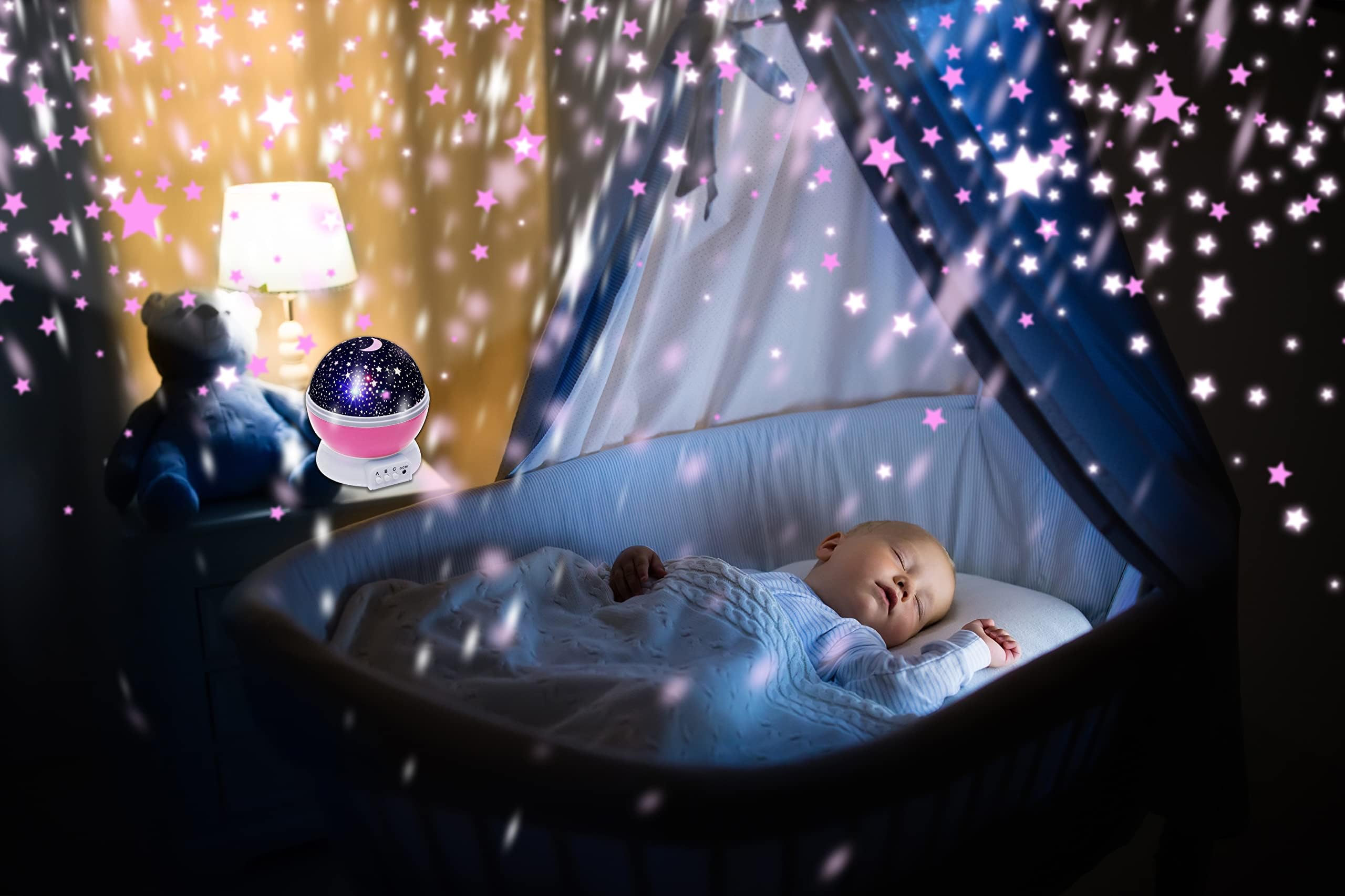 Gabba Goods Starry Night Projector six color-changing modes for mood customization