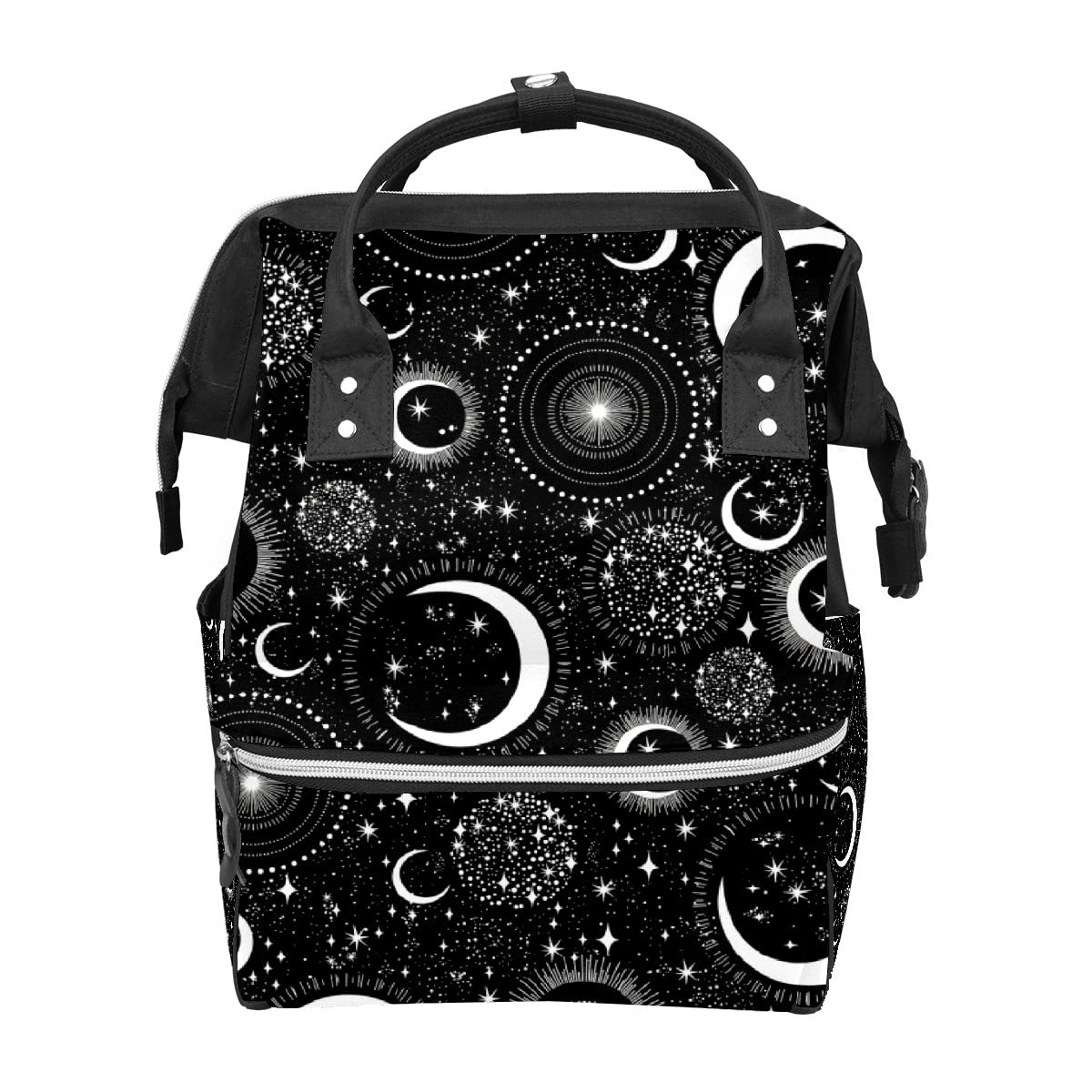 GACTIVITY Gothic Moon Stars diaper bag front pocket for quick access to essentials