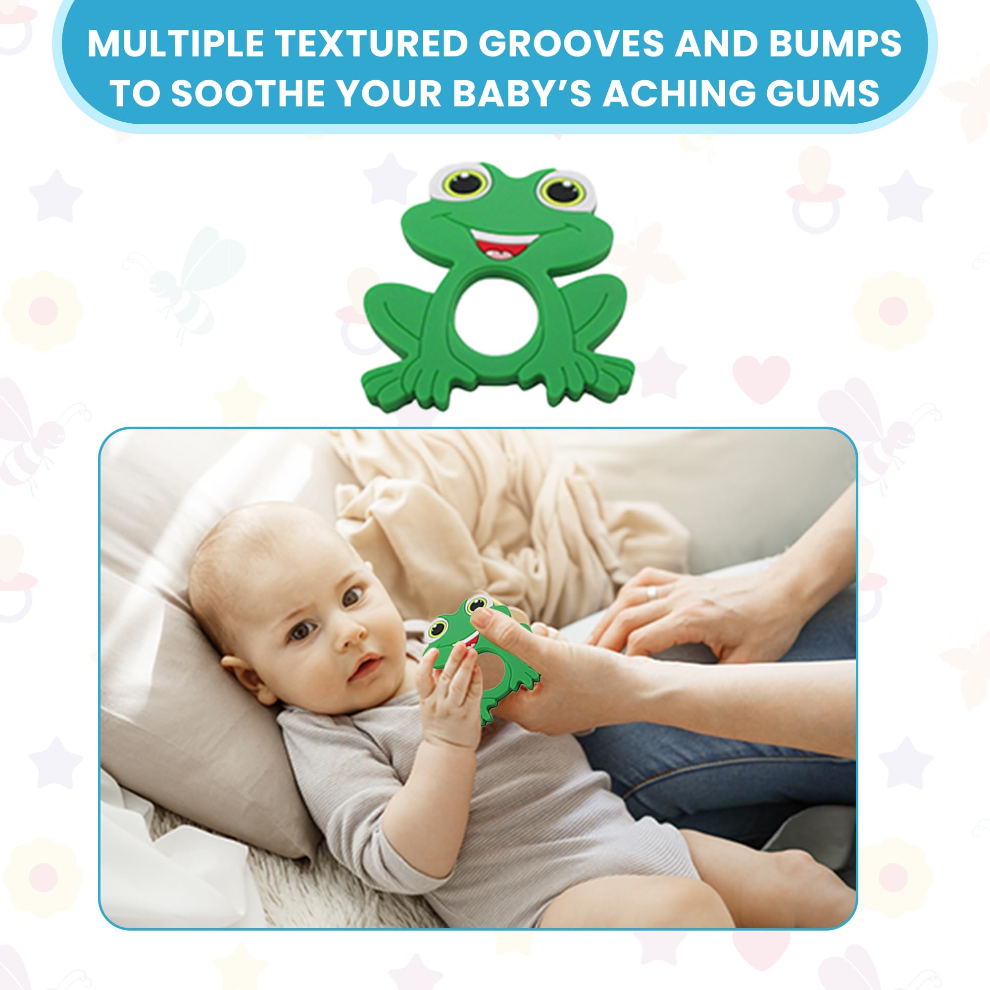 Gadgetime USA fruit pear teether aids sensory chewing and gum soothing
