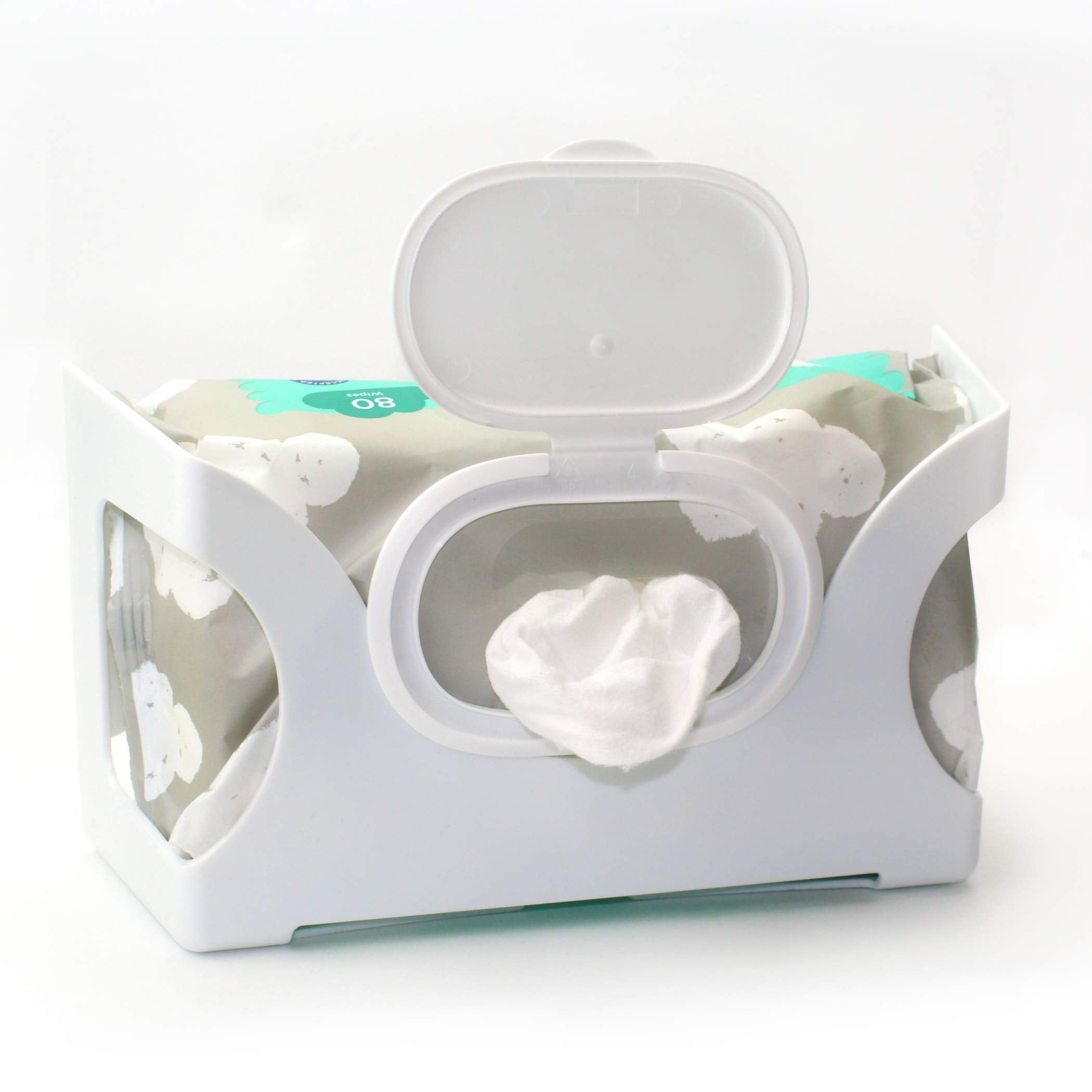 Gadjit baby wet wipes wall dispenser mounted for quick on-wall access.
