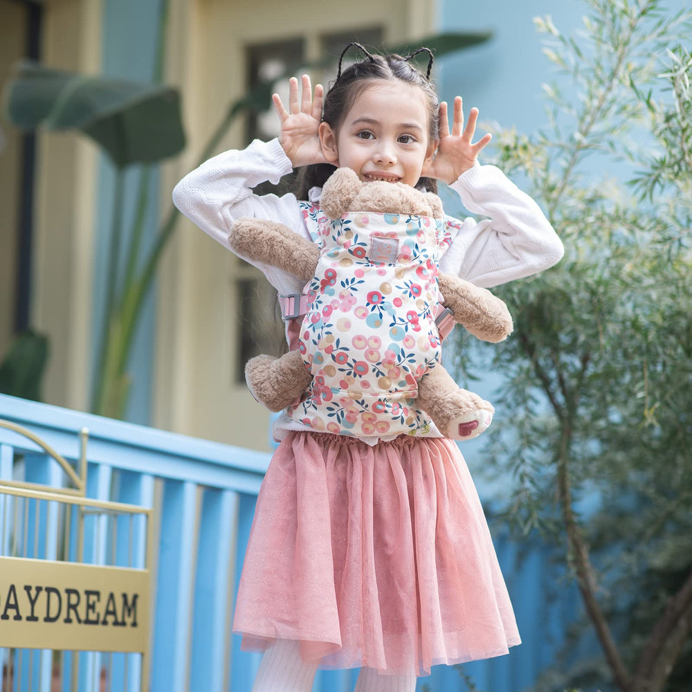 GAGAKU doll carrier pink plum view highlighting non-slip chest strap for secure play