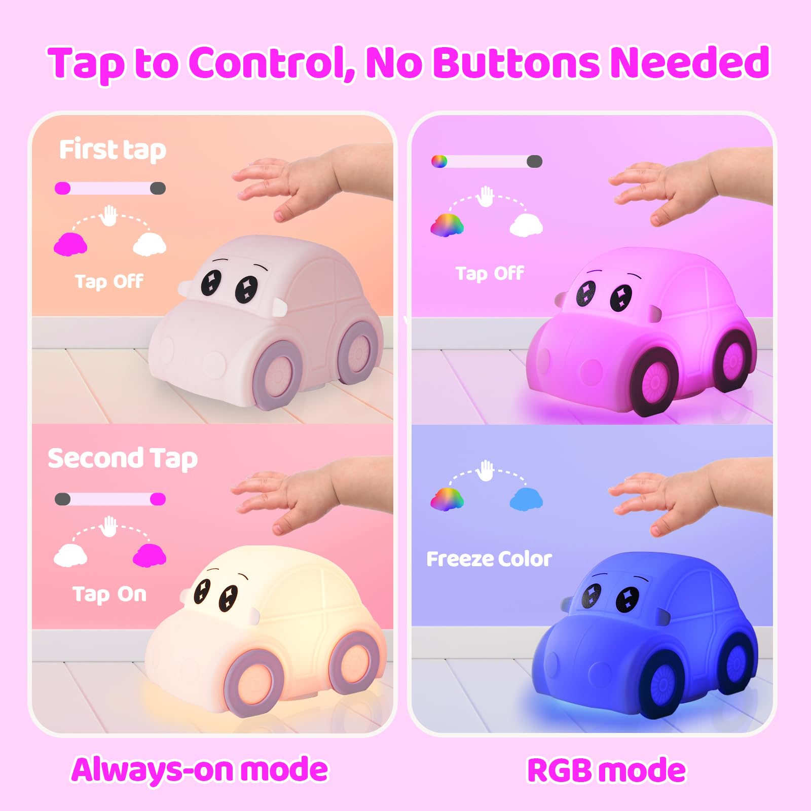 GAGBC RGB color cycle night light offers calming color options.