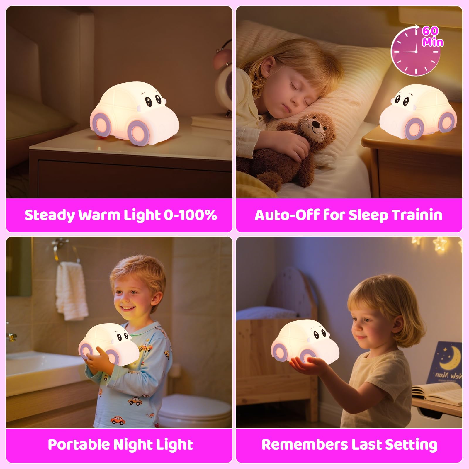 GAGBC safe silicone night light is soft and chew-resistant for toddlers.