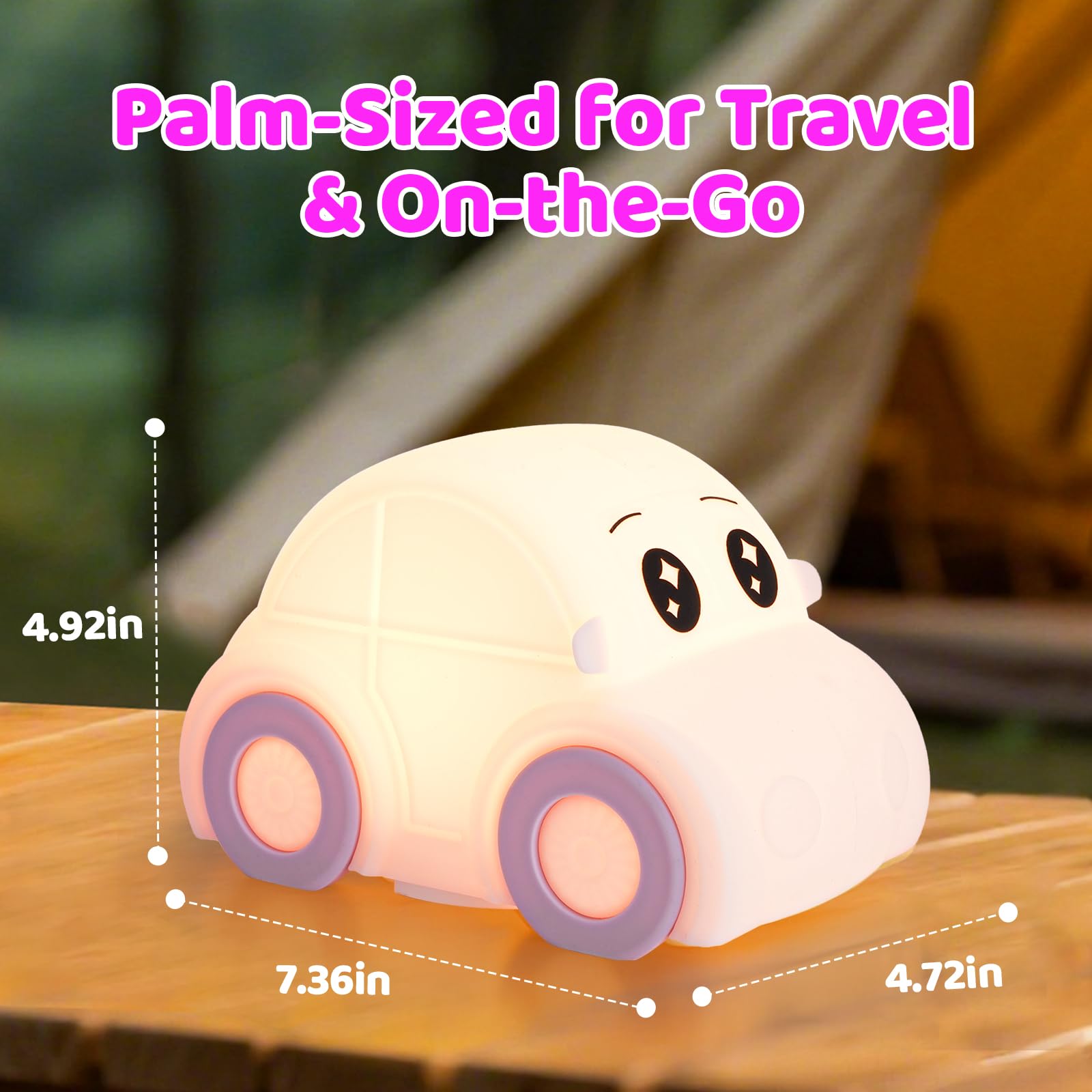 GAGBC silicone car night light squishy close-up invites touch and play.