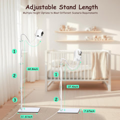 GAHOGA gooseneck flex enables easy angle tweaks toward sleeping area and playtime.